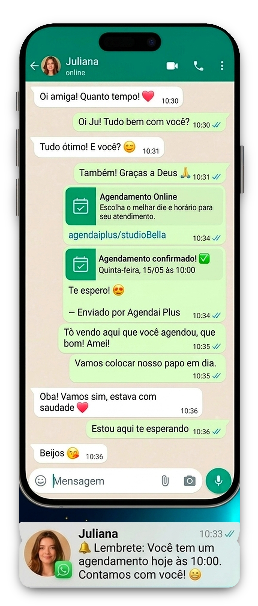 Mockup WhatsApp Agendai